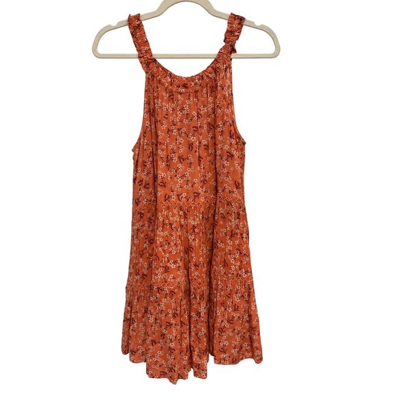 Bila 77 Floral Tiered Mini Dress Size Medium Sleeveless Ruffle Ditsy Bohemian - Picture 2 of 7